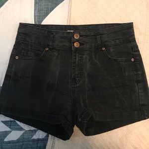 Black Denim Shorts